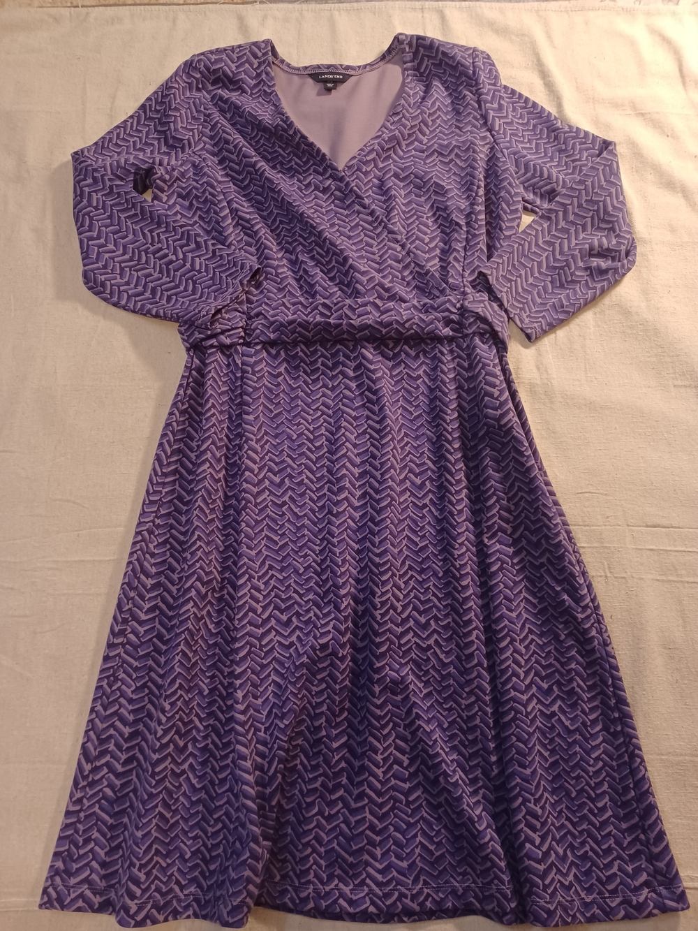 Lands' End Patterned Midi Dress Women's Size Medium (10-12)
